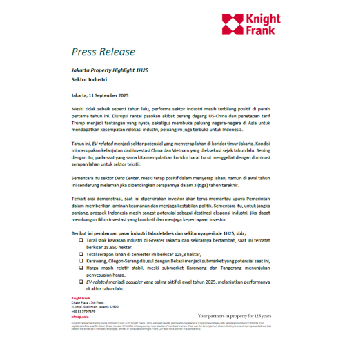 Rilis Pers Jakarta Property Highlight 1H 2025 - Industrial | KF Map – Digital Map for Property and Infrastructure in Indonesia