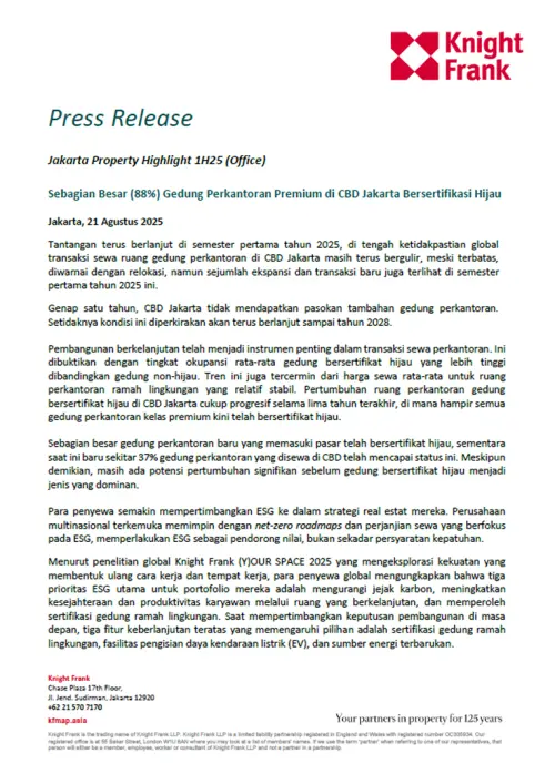 Rilis Pers Jakarta Property Highlight 1H 2025 - Office | KF Map – Digital Map for Property and Infrastructure in Indonesia