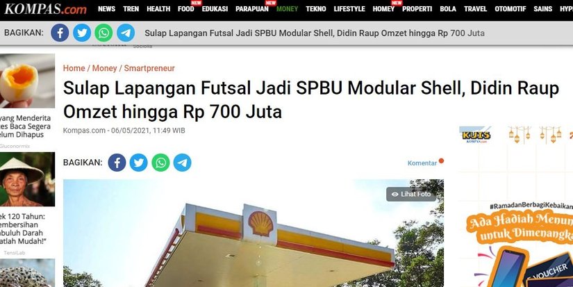 Sulap Lapangan Futsal Jadi SPBU Modular Shell, Didin Raup Omzet hingga Rp 700 Juta | KF Map – Digital Map for Property and Infrastructure in Indonesia